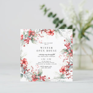 Invitation de maison ouverte florale aquarelle de