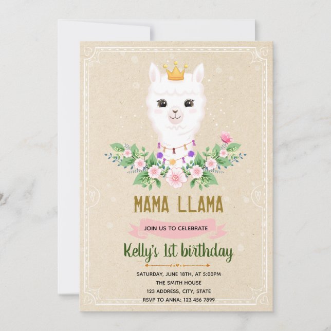 Invitation de mama lama (Devant)