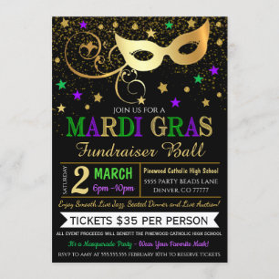 Invitation de Mardi Gras
