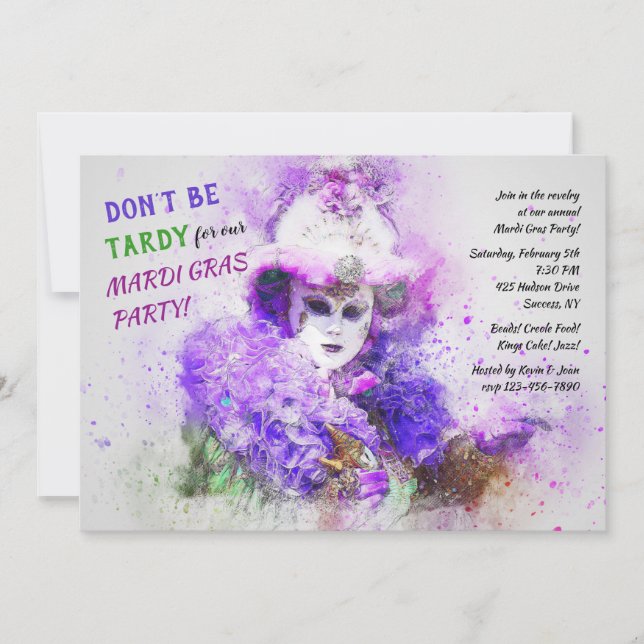 Invitation de Mardi Gras (Devant)