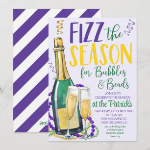 Invitation de Mardi Gras Champagne