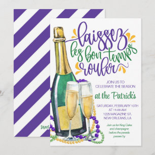 Invitation de Mardi Gras Champagne