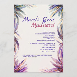 Invitation de mardi gras d'imaginaire d'aquarelle