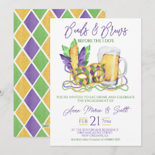 Invitation de Mardi Gras Engagement Party