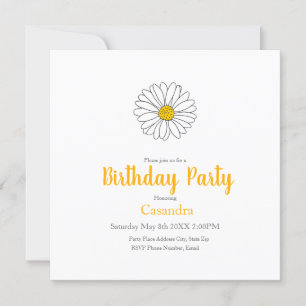 Invitation de marguerite jaune et blanc