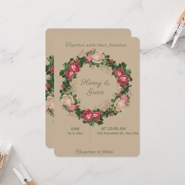 Invitation de mariage (Devant/Arrière en situation)