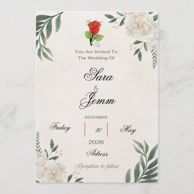 Invitation de mariage (Devant)