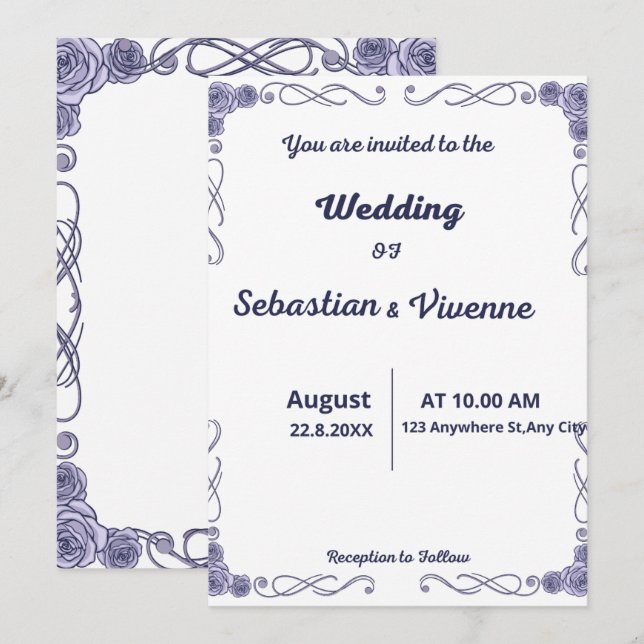 Invitation de mariage (Devant / Derrière)