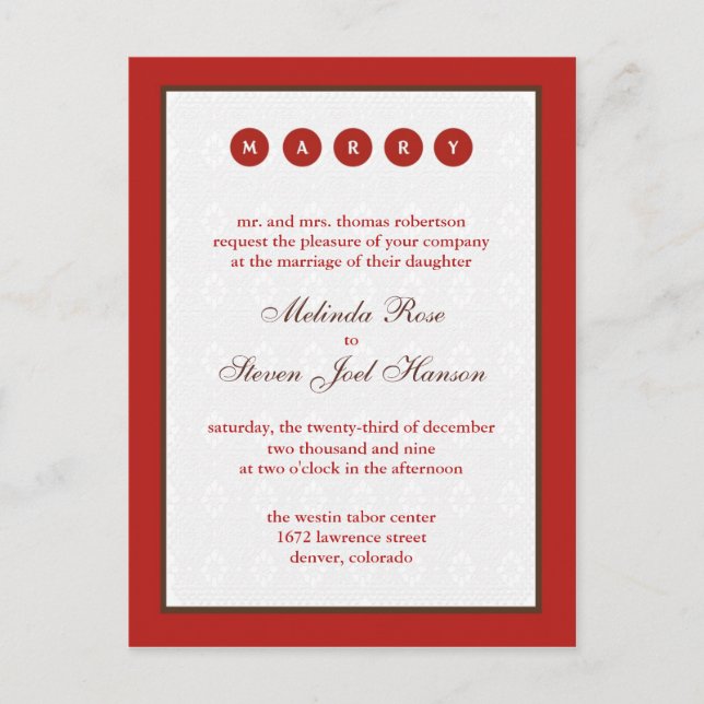 Invitation de mariage (Devant)