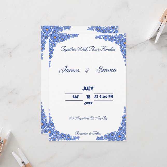 Invitation de mariage (Devant/Arrière en situation)