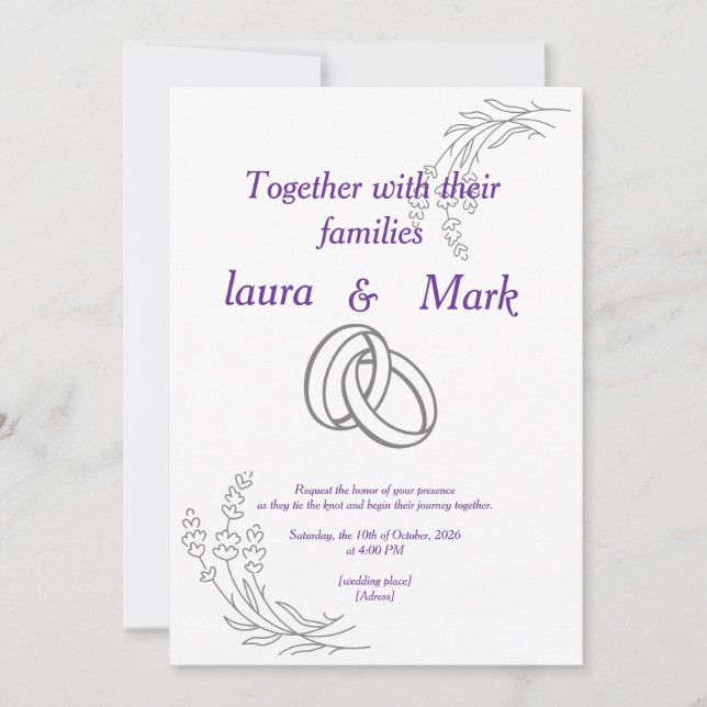 invitation de mariage (Devant)