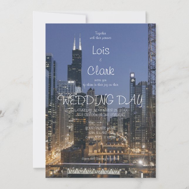 Invitation de mariage à Chicago (Devant)