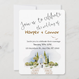 Invitation de mariage à croquis mignon pour sauver
