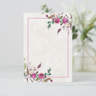 Invitation de mariage à fleurs détachées rose, bud