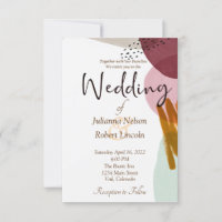 Invitation de mariage à la peinture de style moder