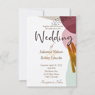 Invitation de mariage à la peinture de style moder