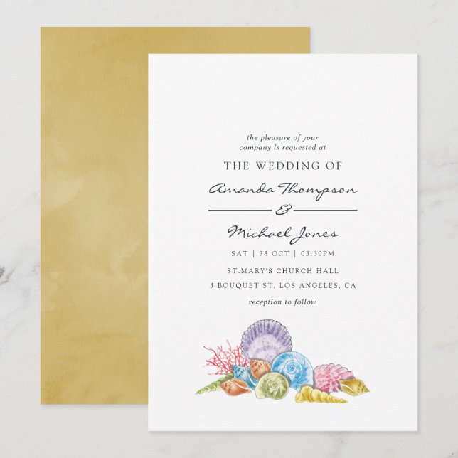 Invitation de mariage à la plage (Devant / Derrière)