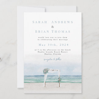 Invitation de mariage à la plage