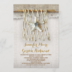 invitation de mariage à la plage rustique