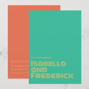 Invitation de mariage à la typographie rétro