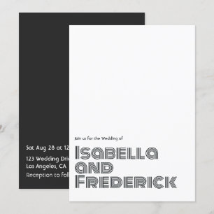 Invitation de mariage à la typographie rétro