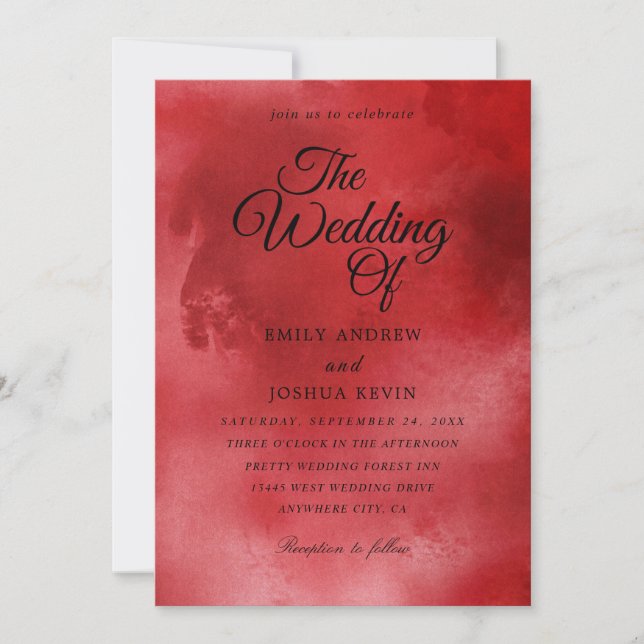 invitation de mariage à l'aquarelle de Bourgogne (Devant)