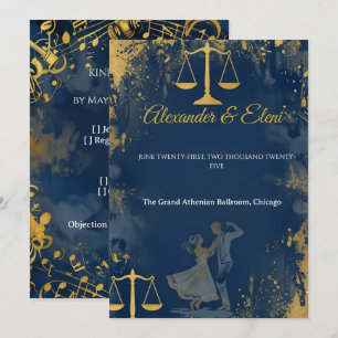 Invitation de mariage à l'aquarelle de l'avocat da