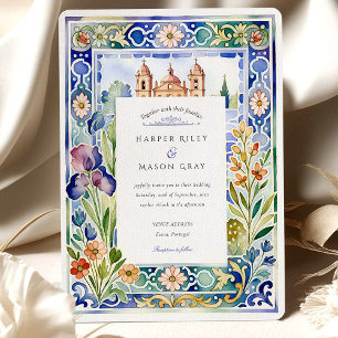 Invitation de mariage à l'aquarelle florale de tui