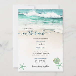 Invitation de mariage à l'aquarelle sur la plage