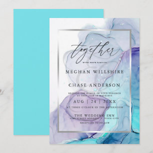 Invitation de mariage à l'encre d'alcool moderne A