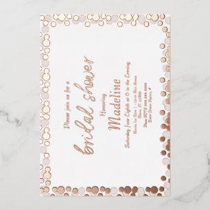 Invitation de mariage à motif de points dorés en f