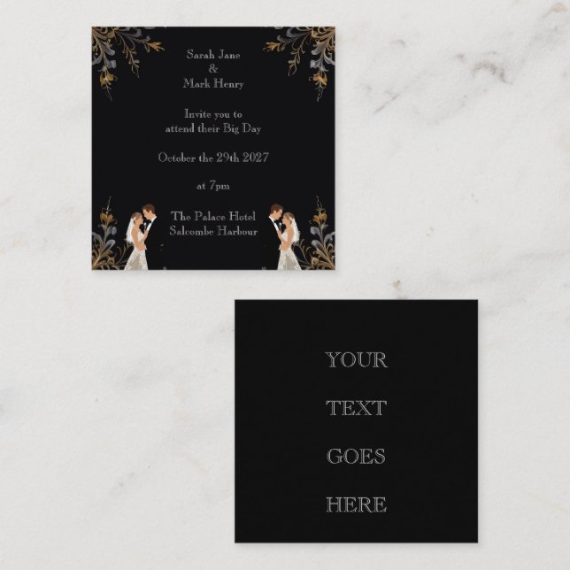 Invitation de mariage à personnaliser (Devant / Derrière)