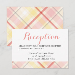 Invitation de mariage à rayures écossaises rose ja