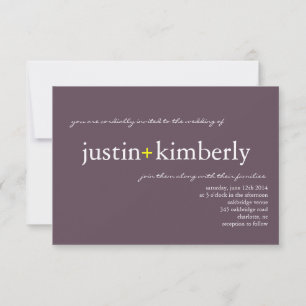 Invitation de mariage  A+ sm violet (7 couleurs de