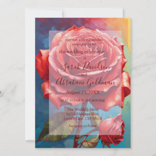 Invitation de mariage abstraite avec de jolies ros