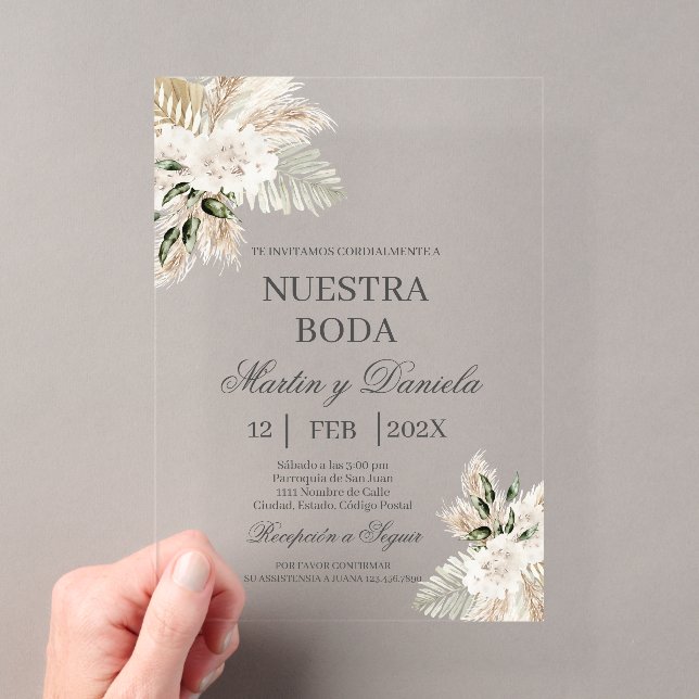 Invitation de mariage acrylique (In situ (ordinateur de poche))