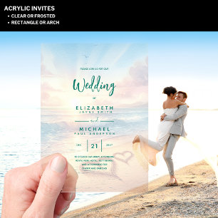 Invitation de mariage ACRYLIQUE Tropical Beach Sun
