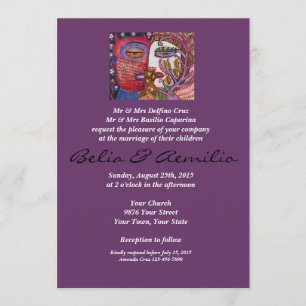 Invitation de mariage Amants de l'ange et du diabl
