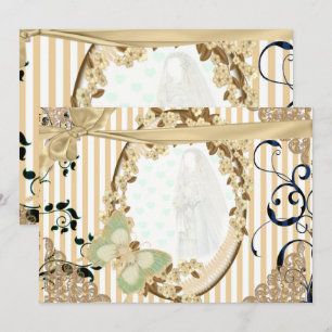 Invitation de mariage ancien miroir couleur