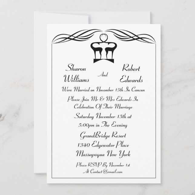 Invitation de mariage après Buck And Doe (Devant)