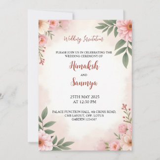 Invitation de mariage aquarelle 