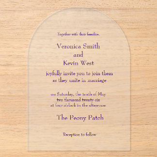 Invitation de mariage arquée givré modèle
