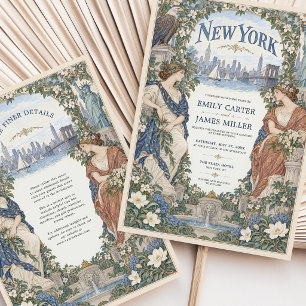 Invitation de mariage Art Nouveau floral à New Yor