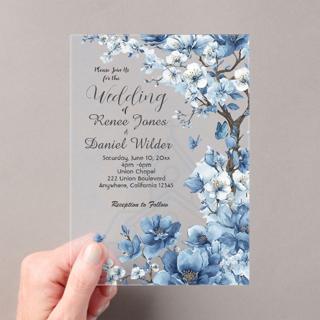 Invitation de mariage asiatique Fleur de cerisier  (In situ (ordinateur de poche))