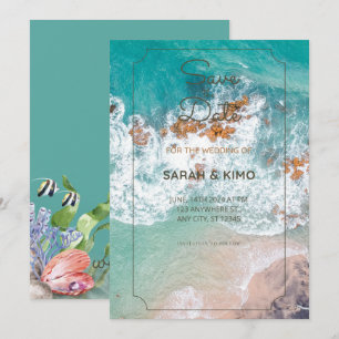 Invitation de mariage au bord de la mer