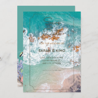 Invitation de mariage au bord de la mer