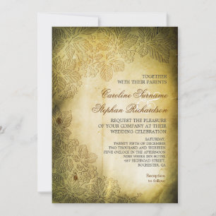 invitation de mariage au design vintage usé