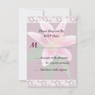 Invitation de mariage au lys stargazer délicat