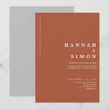 Invitation de mariage automnal moderne minimaliste
