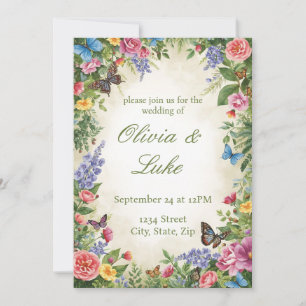 Invitation de mariage aux fleurs sauvages aquarell